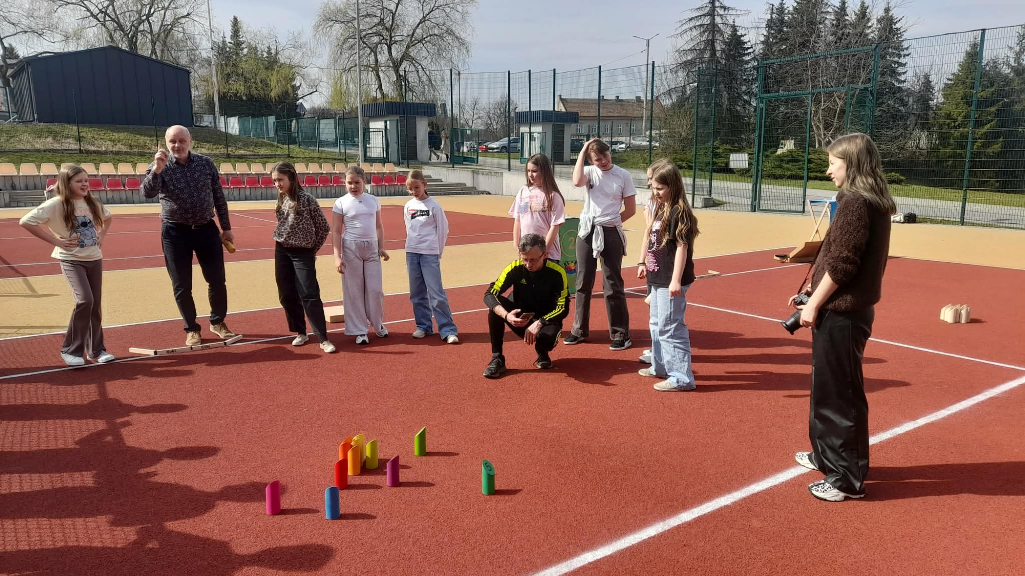 Kręgle fińskie na lekcji wychowania fizycznego