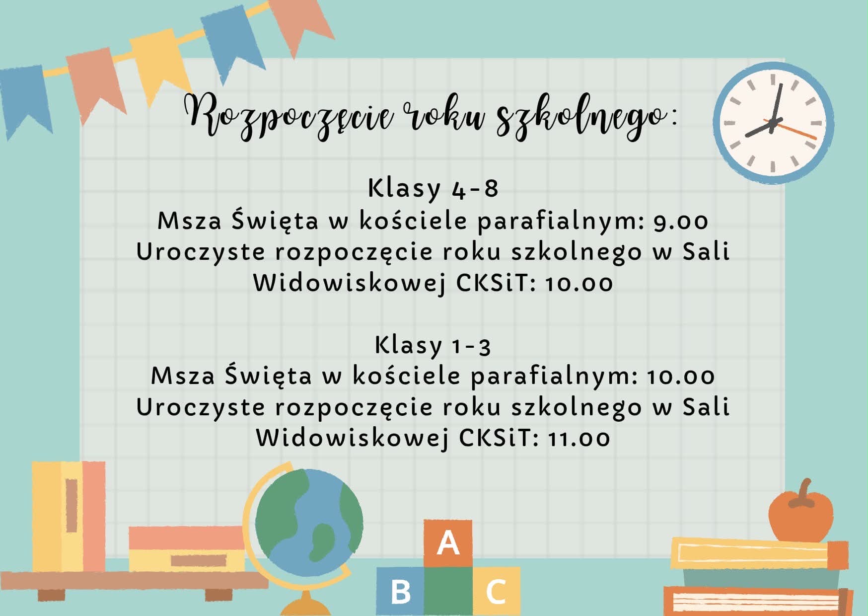Rozpoczęcie roku szkolnego 2026/2027